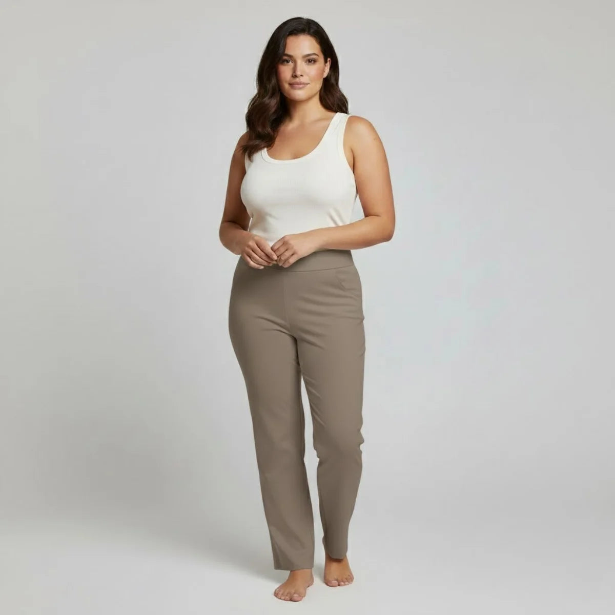 Pantalona Feminina Stretch Confortável Cintura Alta Klara - Diversas Cores
