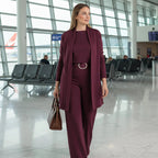 Conjunto Feminino 3 Peças Elegante com Corte Fluido - Lunara