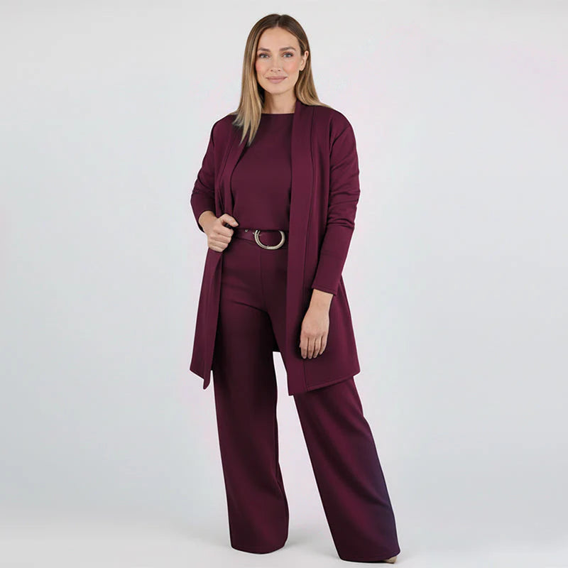 Conjunto Feminino 3 Peças Elegante com Corte Fluido - Lunara