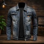 Jaqueta Jeans Masculina Retrô MontClair  Estilo Vintage em Denim Urbanix