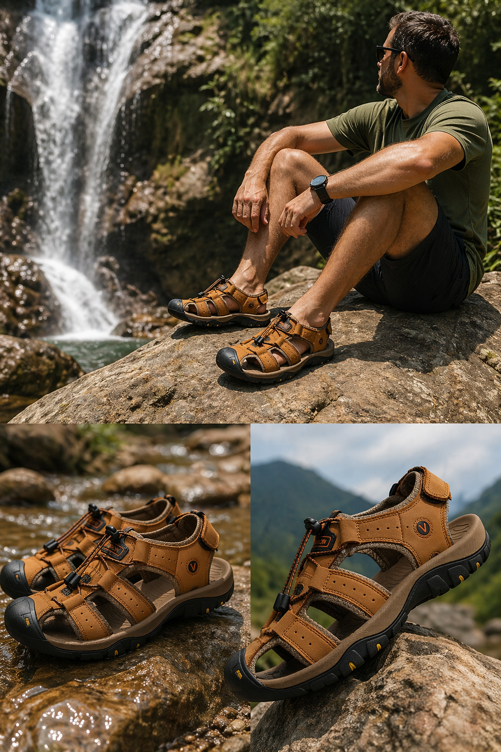 Sandália Adventure Pro Conforto Masculina Resistente Respirável Anatômica
