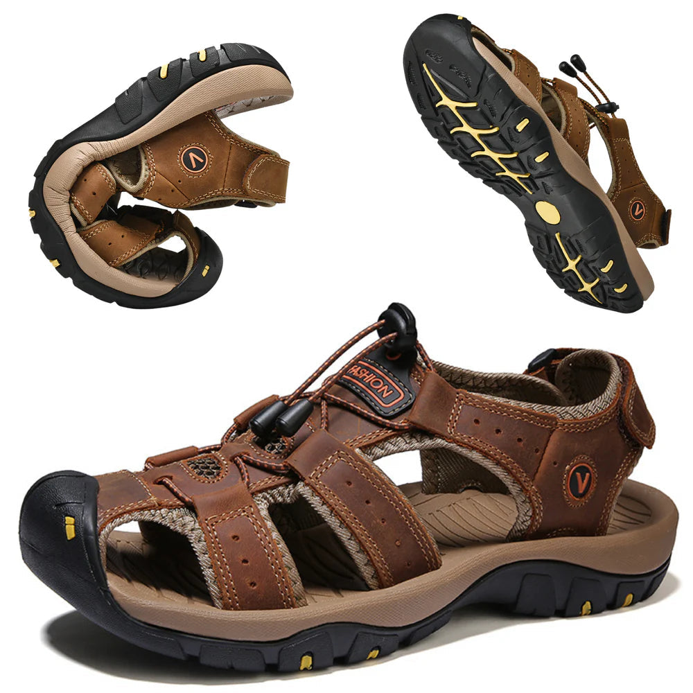 Sandália Ortopédica ErgoStride Conforto Masculina Resistente Respirável Anatômica