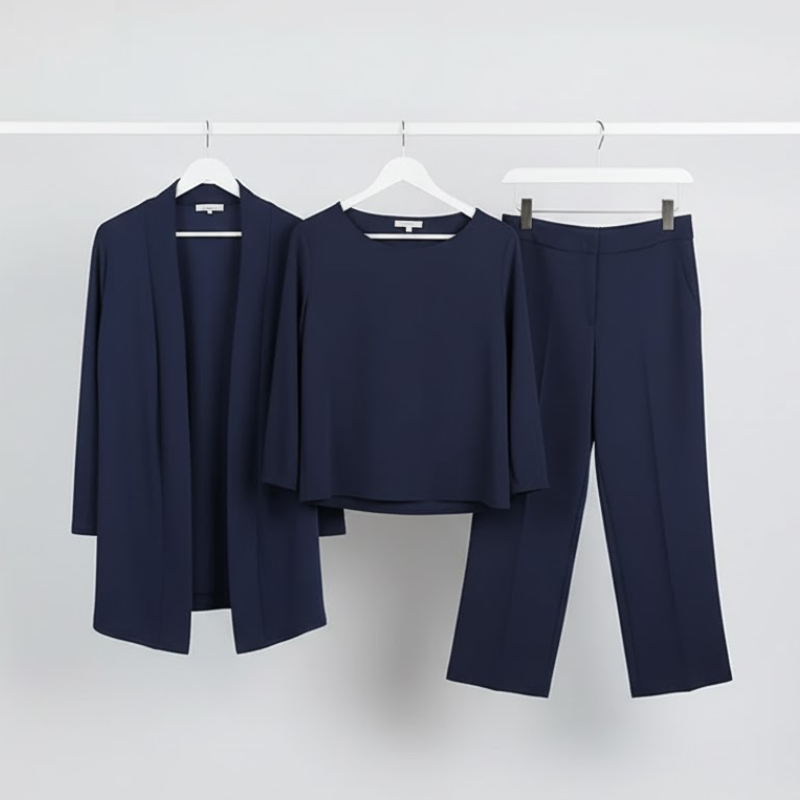 Conjunto Feminino 3 Peças Elegante com Corte Fluido - Lunara