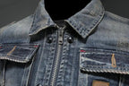 Jaqueta Jeans Masculina Retrô MontClair  Estilo Vintage em Denim Urbanix
