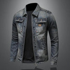 Jaqueta Jeans Masculina Retrô MontClair  Estilo Vintage em Denim Urbanix